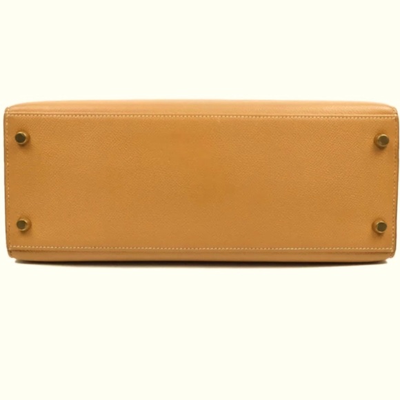 SOLD Hermes vintage Kelly 28 Sellier Courchevel leather Gold with gold hardware - Picture 7 of 16